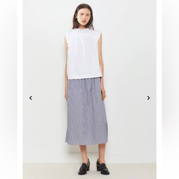 Atlantique Ascoli Red Mardi Ruffled Neck Sleeveless Blouse | Size Small (I) - Picture 10 of 13